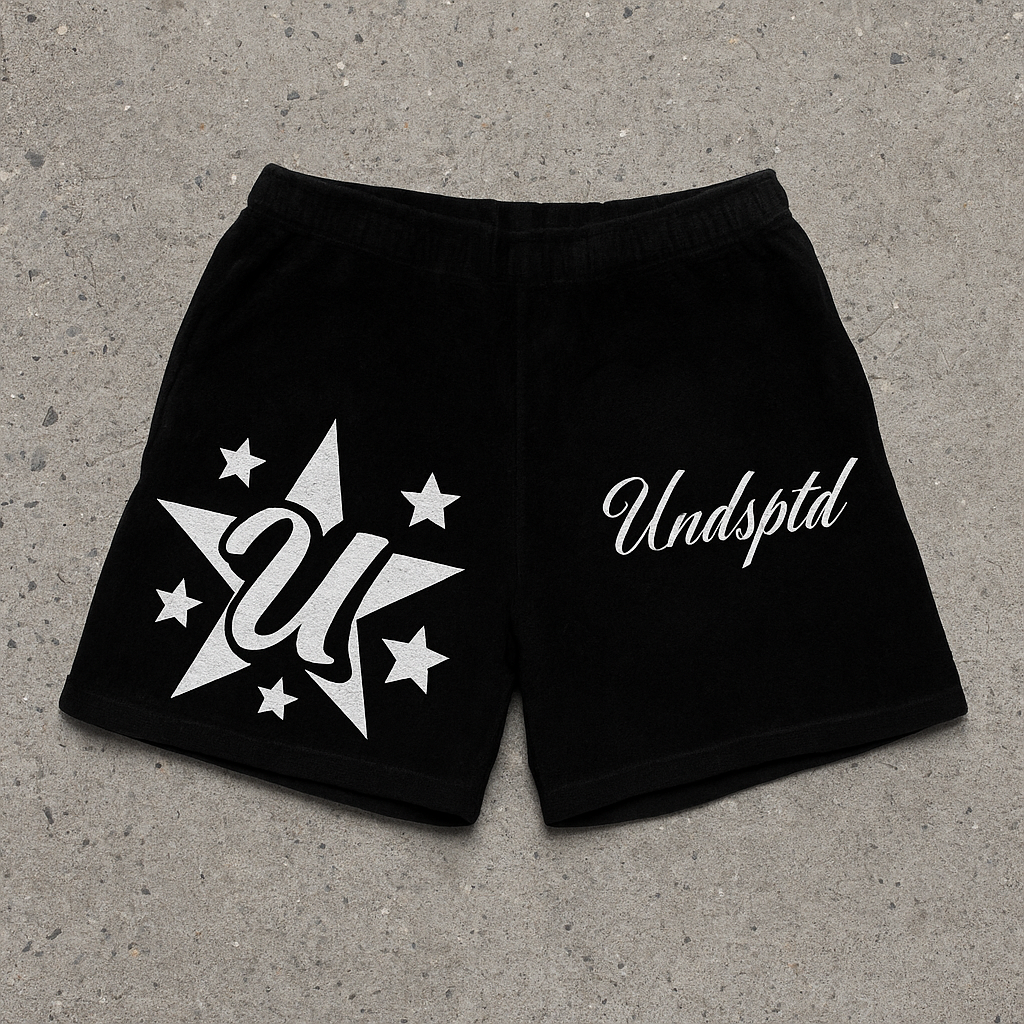 Black Undsptd Fuzzy Shorts