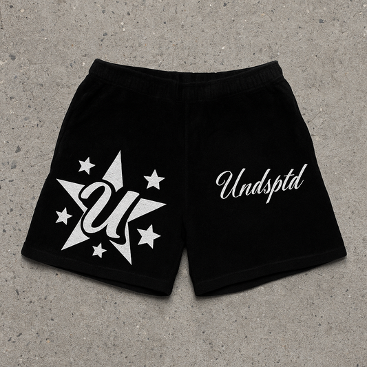 Black Undsptd Fuzzy Shorts